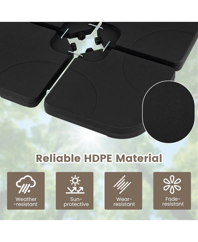 Gouun 4-Piece Cantilever Offset Umbrella Base with 164 Lb Capacity