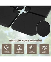 Gouun 4-Piece Cantilever Offset Umbrella Base with 164 Lb Capacity