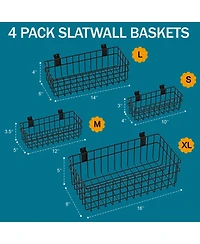 Xdovet Slatwall Baskets Metal Hanging Storage Organizer