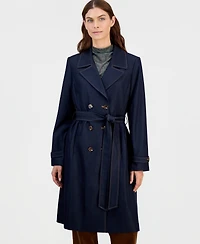 Tahari Asl Women's Denim Trench Coat