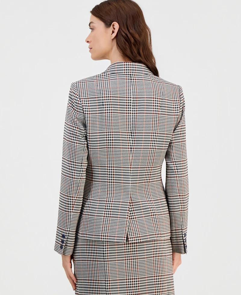 Tahari Asl Women's Single-Button Plaid Blazer