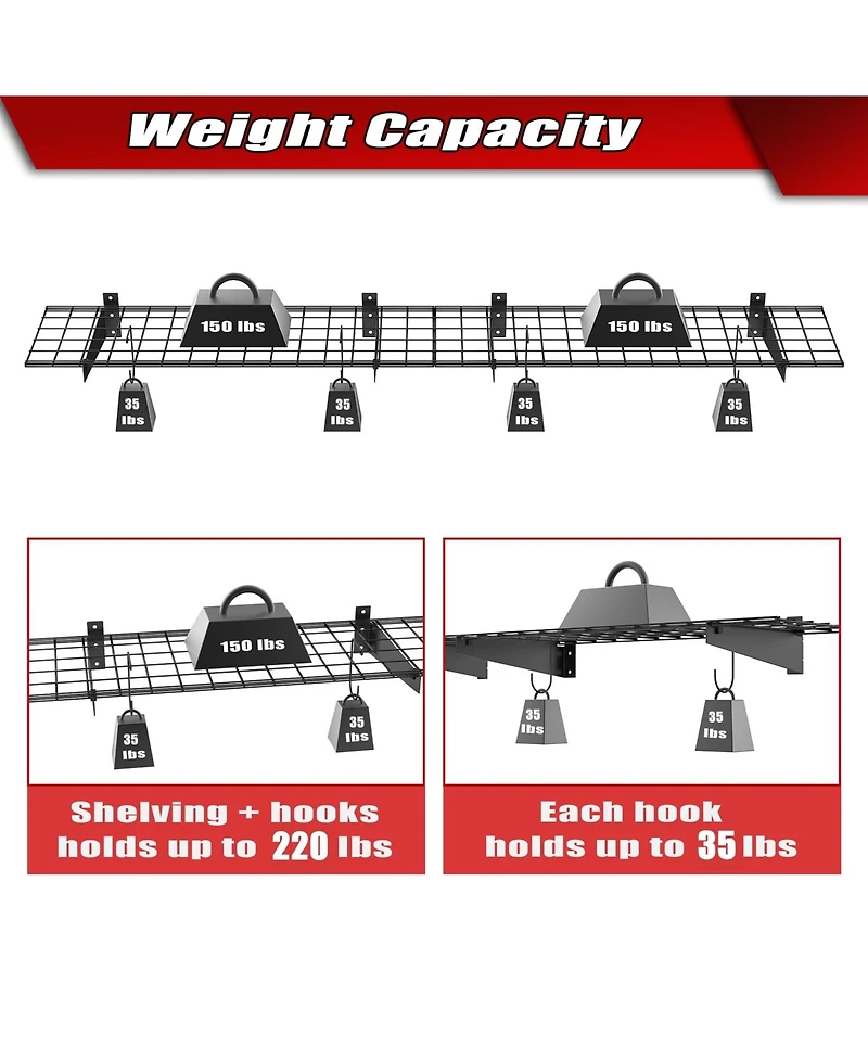 Xdovet Floating Shelves Wall Mounted Storage Rack Heavy Duty 2 Pack