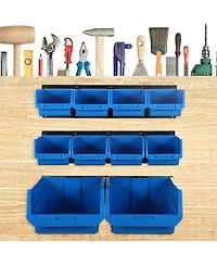 Xdovet Wall Mounted Parts Rack Bins Rails Organizer