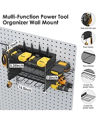Xdovet Power Tool Organizer Wall Mount Charging Station Drill Holder Metal Rack Strip Cord