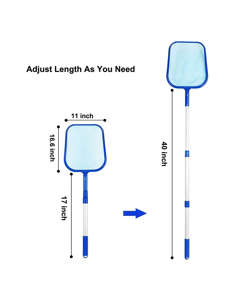 Xdovet Pool Skimmer Net Telescopic Pole Fine Mesh Leaf