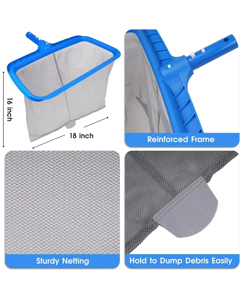 Xdovet Pool Cleaning Kit Net Brush Skimmer Set