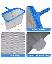 Xdovet Pool Cleaning Kit Net Brush Skimmer Set