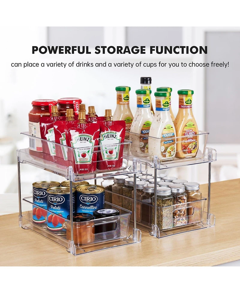 Xdovet Under Sink Organizer 2 Tier Pull Out Drawer