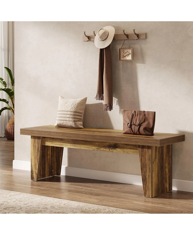 Slickblue 55" Farmhouse Entryway Bench with Shoe Storage