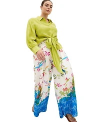 City Chic Women's Plus Free Spirit Print Wide Leg Pant