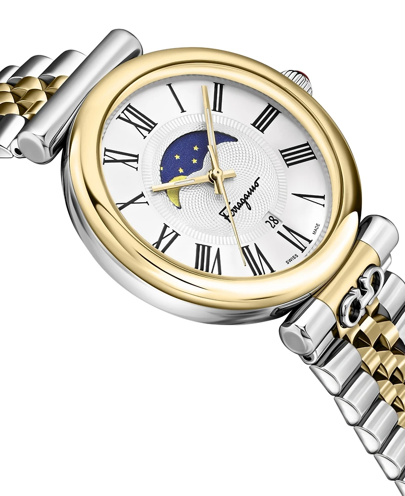 Ferragamo Women's Ora Moonphase Two-Tone Stainless Steel Bracelet Watch 40mm