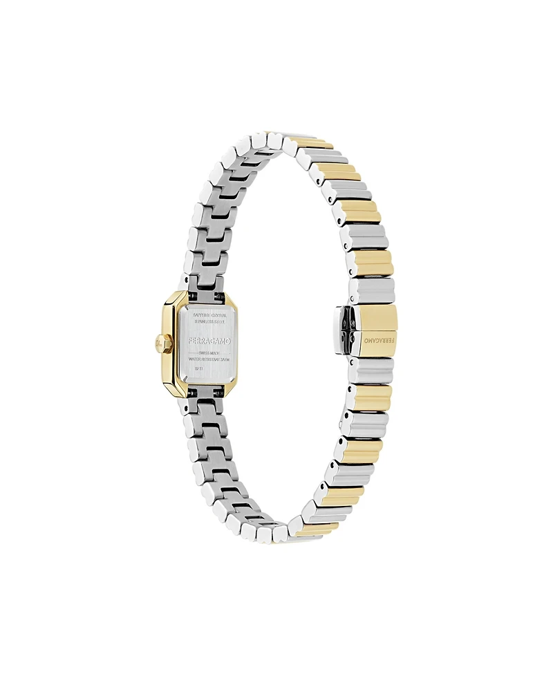Ferragamo Women's Crystal Petite Two-Tone Stainless Steel Bracelet Watch 15mm x 20mm