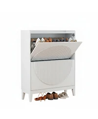 Yigii Narrow Flip Drawer Shoe Cabinet Storage Entryway Hallway Large Capacity Sturdy Space Saving