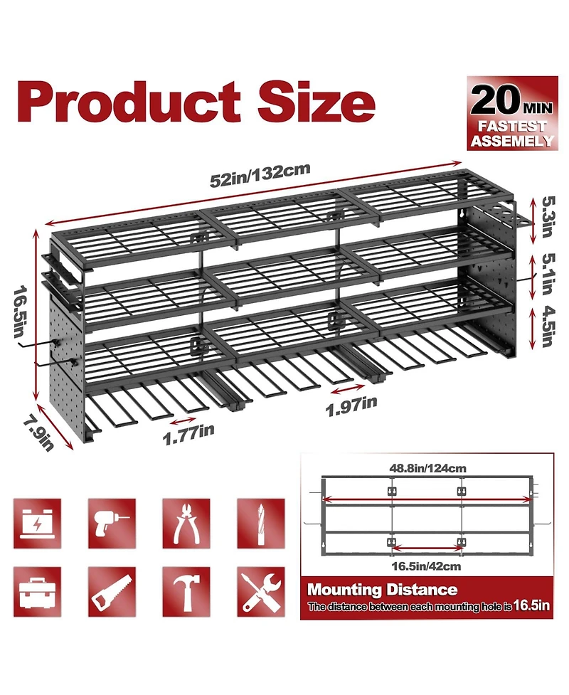 Xdovet Power Tool Organizer Wall Mount Rack Holder