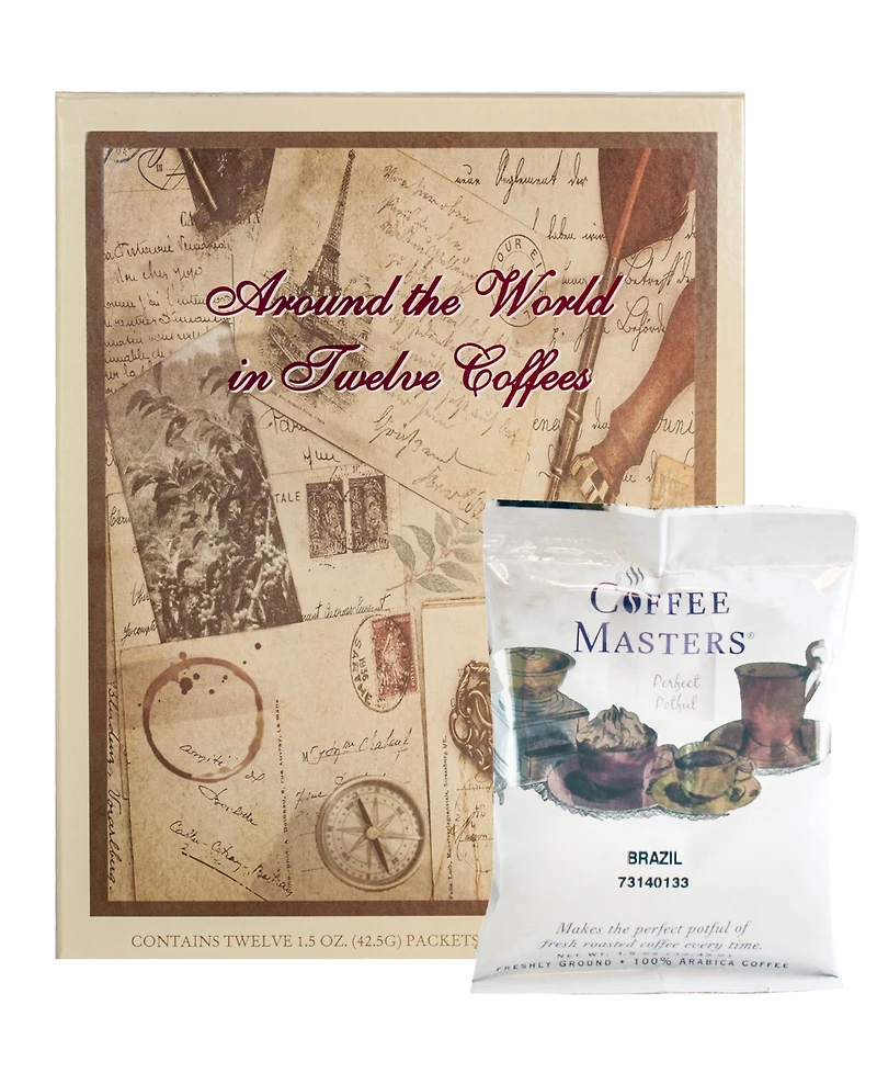 Coffee Masters Inc. Around the Wolrd in Twelve Coffees Gift Set, 12-Piece