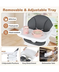 Costway Toddler Solid Wood Feeding Chair Convertible High Chair