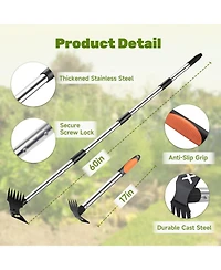Xdovet Weed Puller Tool Gardening Set Hand Rake Hoe Remover
