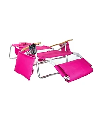 Ostrich The Deluxe 3N1 Lightweight Outdoor Beach Lounge Chair w/ Footrest, Pink
