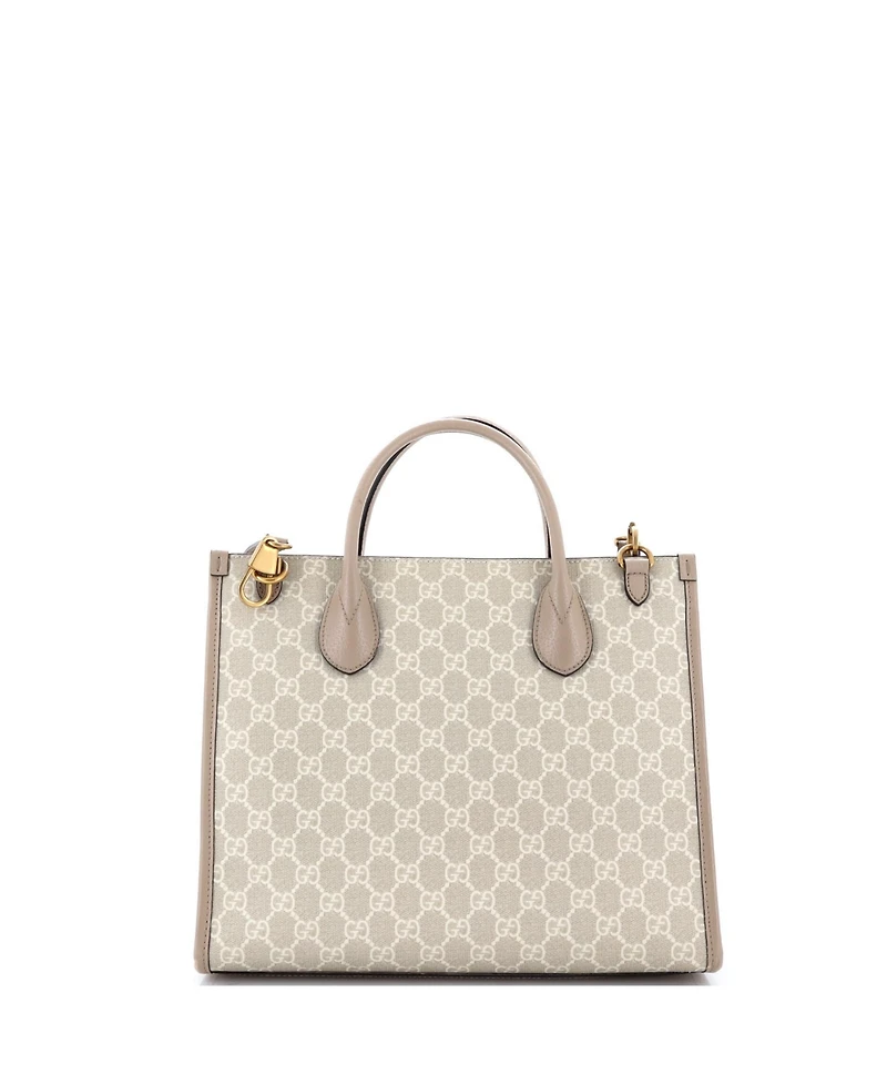 Pre-Owned Gucci Small Interlocking G Tote Gg Coated Canvas and Leather