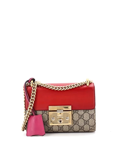 Pre-Owned Gucci Small Padlock Shoulder Bag Gg Coated Canvas and Leather