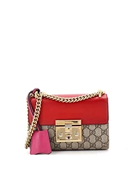 Pre-Owned Gucci Small Padlock Shoulder Bag Gg Coated Canvas and Leather
