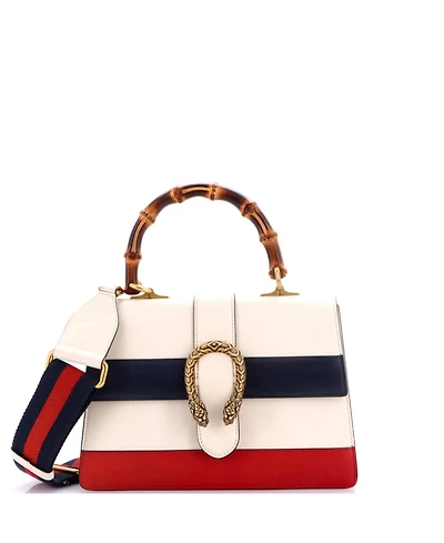Pre-Owned Gucci Medium Dionysus Bamboo Top Handle Bag Colorblock Leather