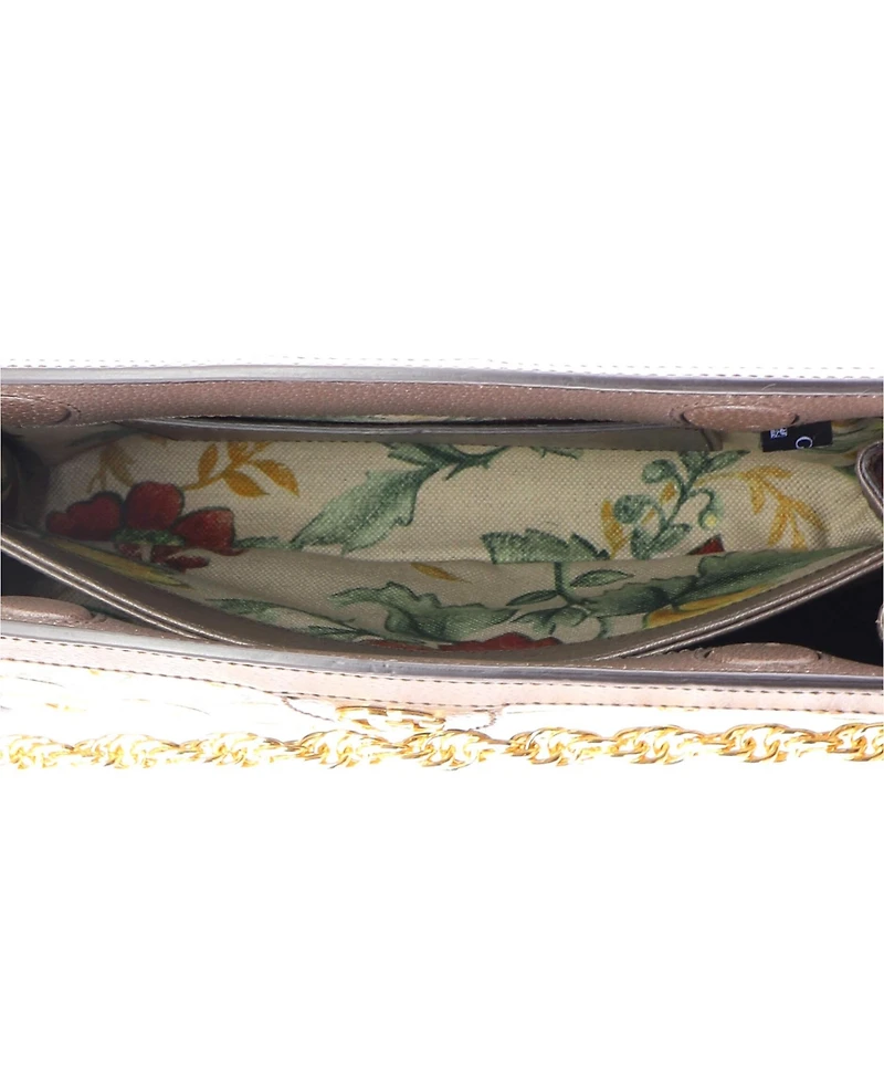 Pre-Owned Gucci Small Ophidia Chain Shoulder Bag Grommet Gg Coated Canvas