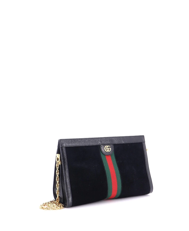 Pre-Owned Gucci Medium Ophidia Chain Shoulder Bag Suede