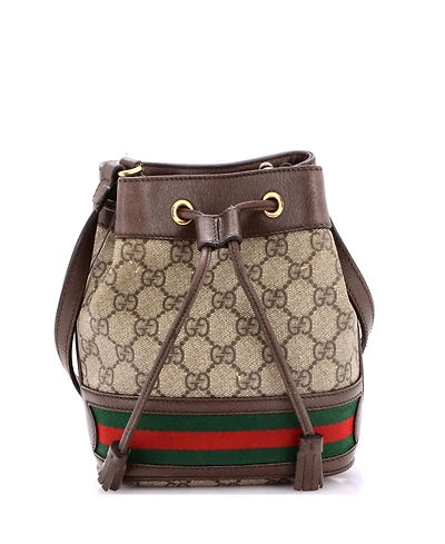 Pre-Owned Gucci Mini Ophidia Bucket Bag Gg Coated Canvas