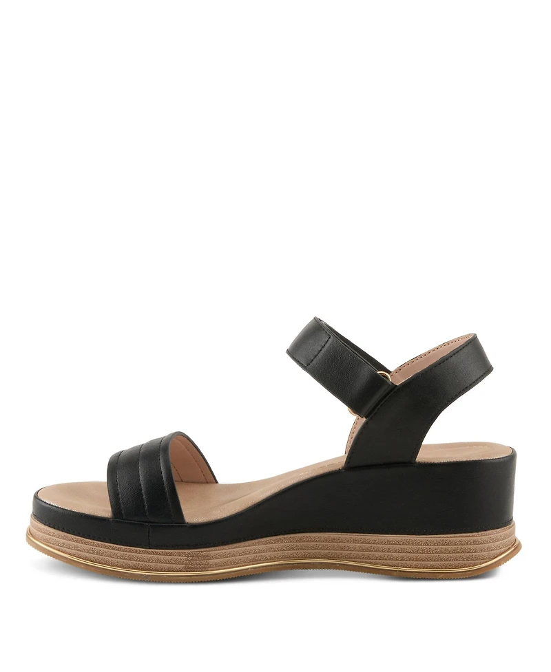 Patrizia Sahil Platform Wedge Sandal with Hook-Loop Closure