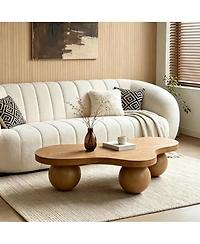 Streamdale Furniture 46'' Modern Cloud-Shaped Coffee Table with 3 Ball Legs