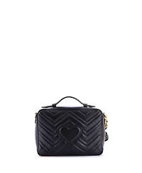 Pre-Owned Gucci Small Gg Marmont Zip Around Camera Bag Matelasse Leather
