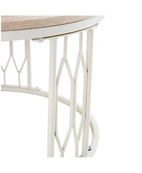 Streamdale Furniture 27.5'' Round Stone-Effect Mdf Coffee Table with Metal Legs