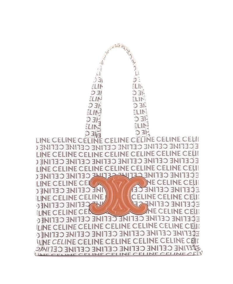 Pre-Owned Celine Large Cabas Thais Tote All Over Logo Jacquard