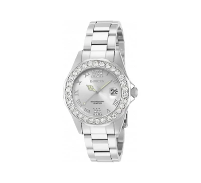 Invicta Women's Pro Diver Quartz Hand Silver Dial Watch