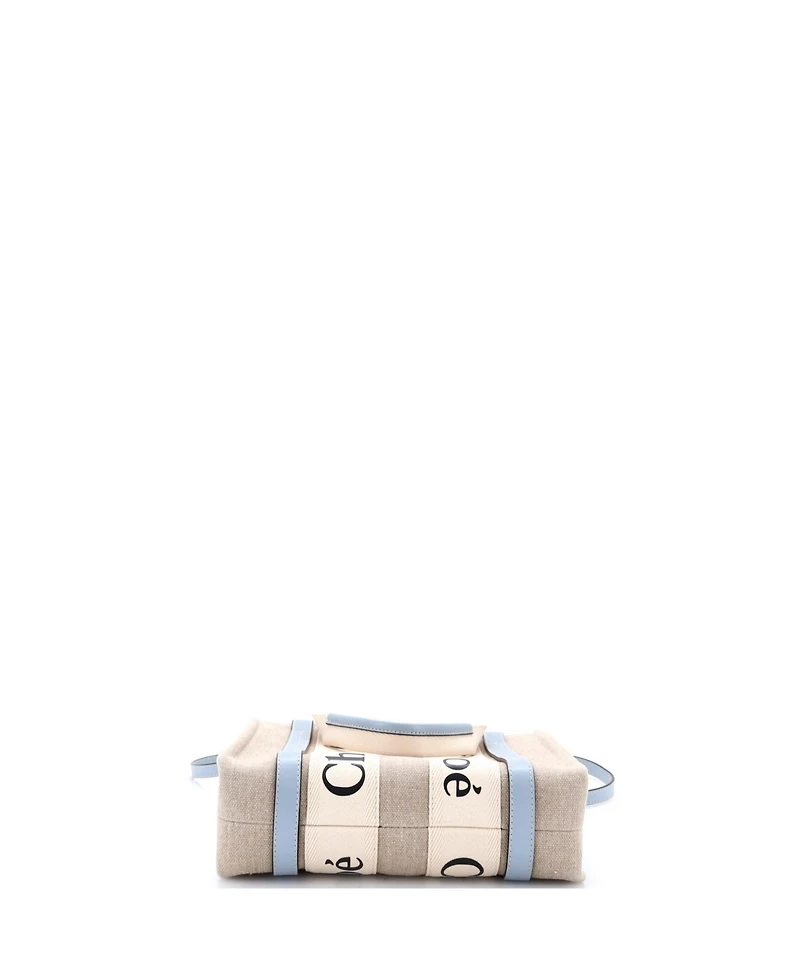 Pre-Owned Chloe Small Woody Convertible Tote Canvas with Leather