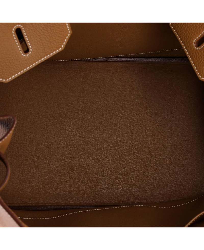 Pre-Owned HERMES Birkin 35 Handbag Brown Togo with Palladium Hardware