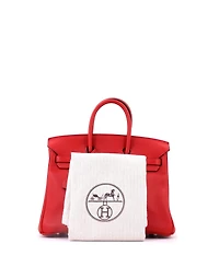 Pre-Owned HERMES Birkin 25 Handbag Red Swift with Palladium Hardware