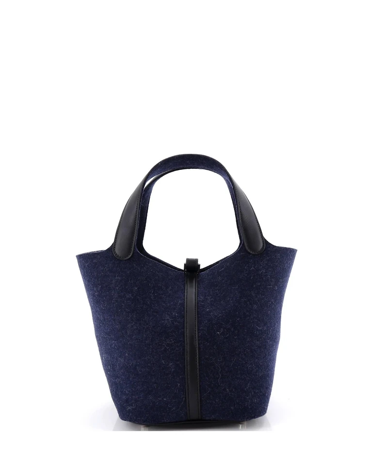 Pre-Owned HERMES Mm Picotin Lock Bag Felt with Leather