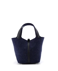 Pre-Owned HERMES Mm Picotin Lock Bag Felt with Leather