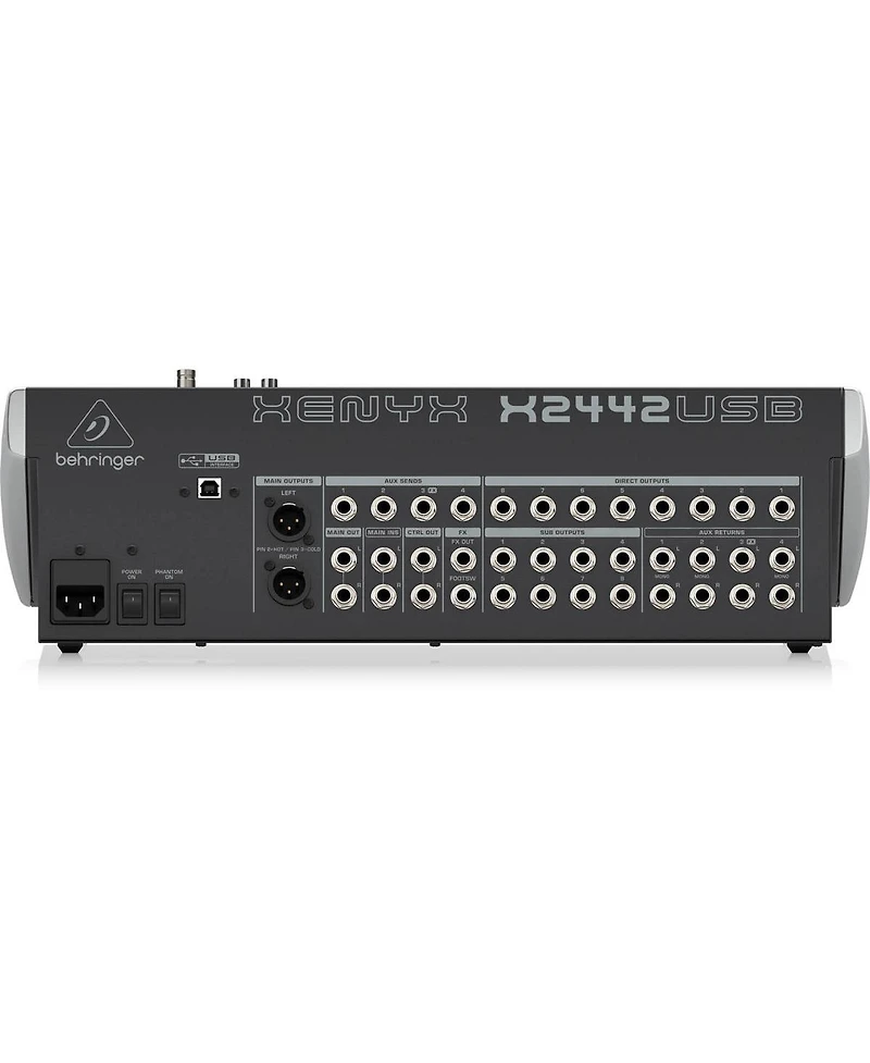 Behringer Xenyx X2442USB Premium 24-Input 4/2-Bus Mixer with Xenyx Mic Preamps and Compressors, British EQs
