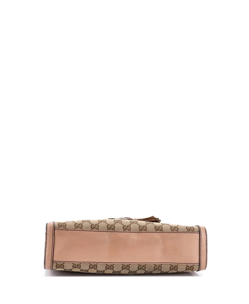 Pre-Owned Gucci Medium Emily Chain Flap Shoulder Bag Gg Canvas and Leather