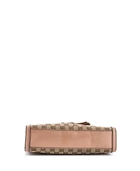 Pre-Owned Gucci Medium Emily Chain Flap Shoulder Bag Gg Canvas and Leather