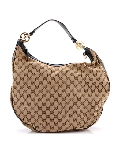 Pre-Owned Gucci Large Twins Hobo Gg Canvas