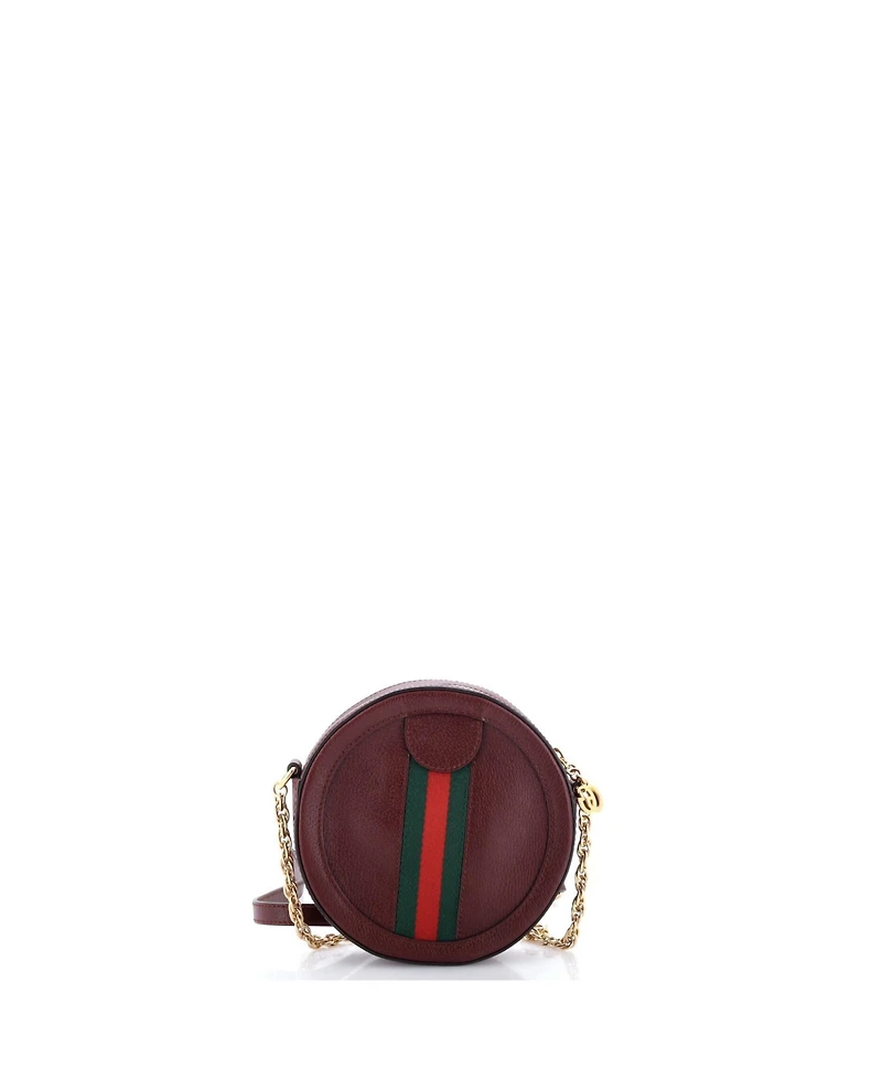 Pre-Owned Gucci Mini Ophidia Round Shoulder Bag Leather
