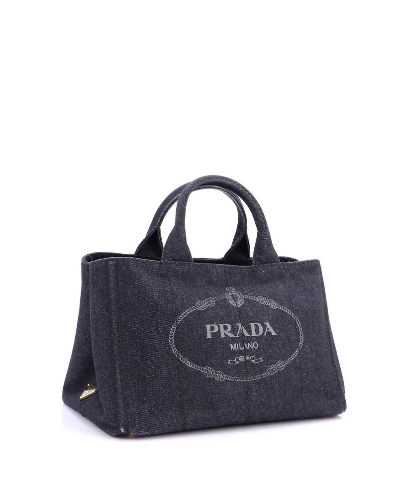 Pre-Owned Prada Large Canapa Tote Denim