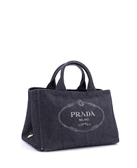 Pre-Owned Prada Large Canapa Tote Denim