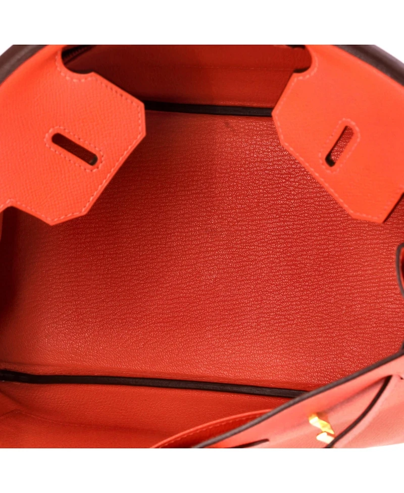 Pre-Owned HERMES Birkin 30 Handbag Red Epsom with Gold Hardware