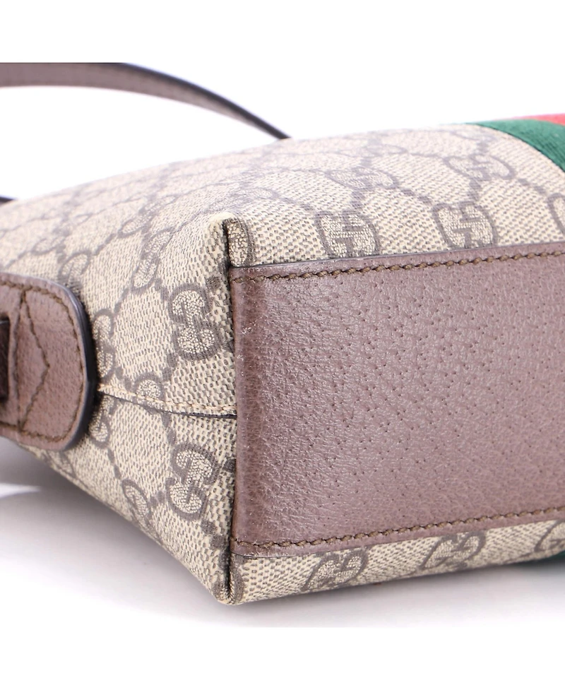 Pre-Owned Gucci Small Ophidia Dome Shoulder Bag Gg Coated Canvas