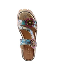 L'Artiste Women's Myrina Chunky Heel Sandal with Soft Leather and Comfort Fit
